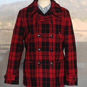 Lauren Ralph Denim Supply Pea Coat Jacket  Red -Black Size: US Large.